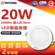 【TATUNG 大同】單入組 20W LED崁燈 18cm嵌入孔 嵌入燈 崁燈(白光/黃光)