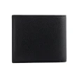 【FENDI 芬迪】金屬Logo 紋理皮革對開8卡短夾(黑色)