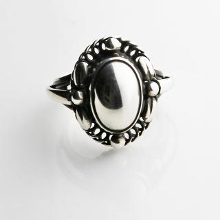 【Georg Jensen 喬治傑生】Moonlight #1A 銀石純銀戒指