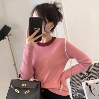 【ONEY 歐妮】★素面打底百搭針織衫(長袖/女裝/休閒)