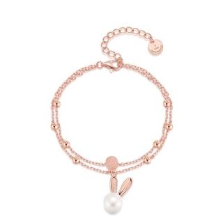【海藍樂木珠寶 La Morongo Jewelry】S925純銀兔子珍珠手鍊(S925銀 手鍊 氣質 可愛)