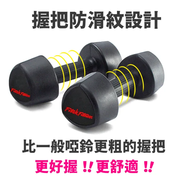 【Fitek】10公斤 三角啞鈴1對／橡膠啞鈴 10KG(可摔啞鈴／10公斤包膠啞鈴/健身房專業啞鈴)