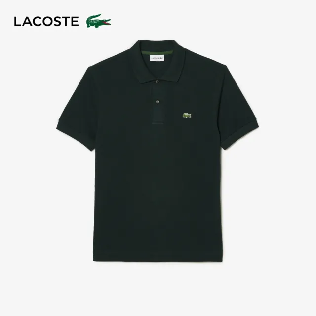 【LACOSTE】男裝-經典重磅棉短袖Polo衫(綠色)