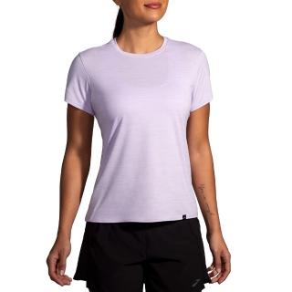 【BROOKS】女 Luxe 短女袖上衣 淺紫花灰(221659583)