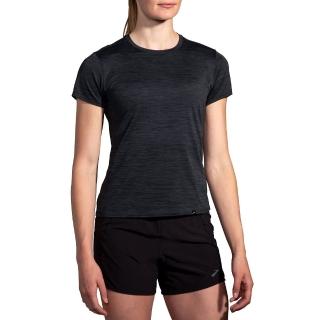 【BROOKS】女 Luxe 女短袖上衣 黑花灰(221659009)