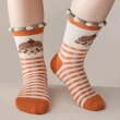 【橘魔法】（5雙一組）亮眼女孩精梳棉直版中筒襪 (直版襪 短襪 襪子 中童 大童 兒童 女童 童裝)