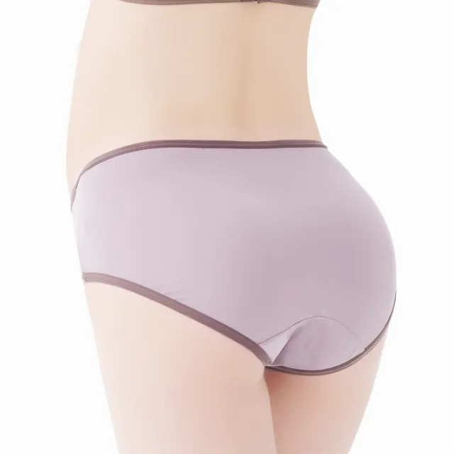 【Gennies 奇妮】哺乳內衣褲成套 休閒棉交叉款無鋼圈內衣 中腰內褲(孕婦內衣 孕婦內褲 紫芋 A42B22)