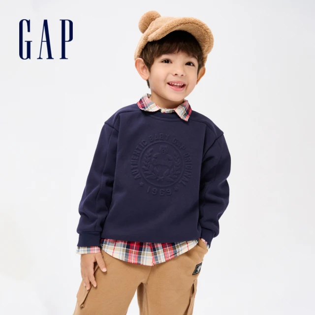 GAP 兒童裝 Gap x DAP聯名 Logo印花刷毛帽T