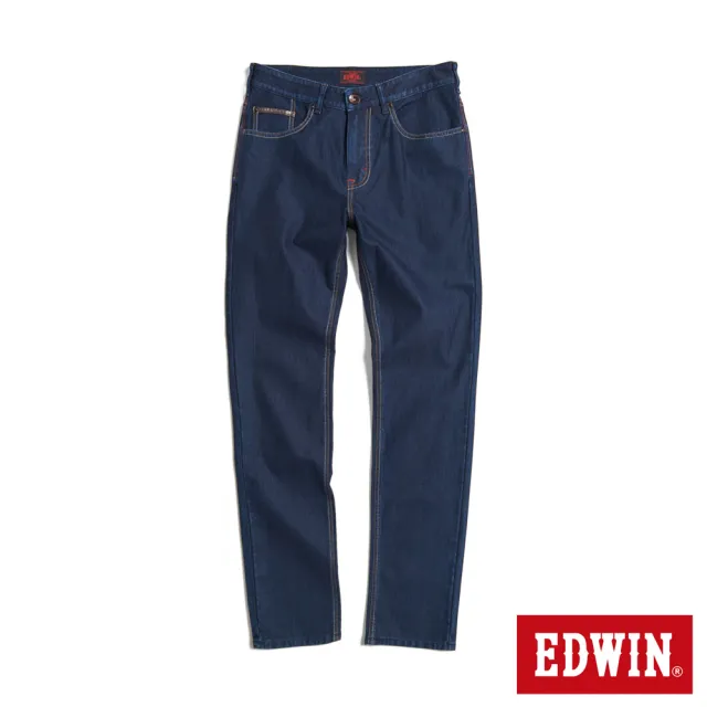 【EDWIN】男裝 加大碼 EDGE x JERSEYS迦績 皮條窄管直筒牛仔褲(原藍色)
