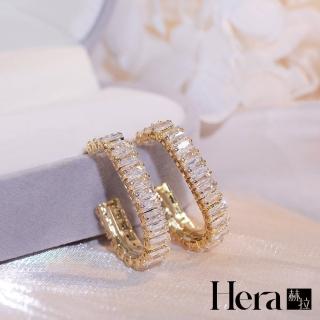 【HERA 赫拉】名媛幾何鑽石S925銀針耳環 H111031102(飾品)