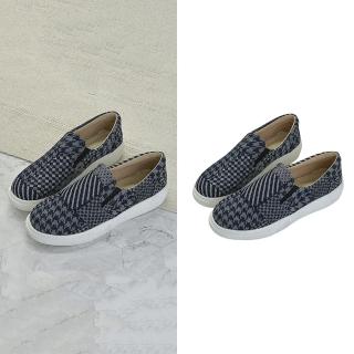 【FUFA Shoes 富發牌】經典織紋拼接懶人鞋-藍 1BC95(女鞋/懶人鞋/厚底懶人鞋/印花懶人鞋/厚底鞋)