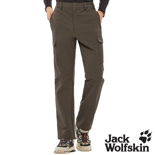 【Jack wolfskin 飛狼】男 帥氣休閒長褲 細緻內磨毛保暖 登山褲(深棕)