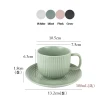 【ERATO】條絨咖啡杯盤2入組(咖啡杯/咖啡盤/陶瓷咖杯杯盤組)