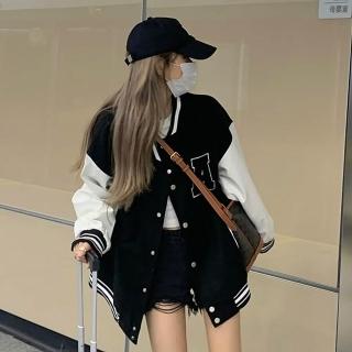 【D.studio】韓版慵懶風刺繡棒球外套(上衣 女裝 衣服 外套 長袖上衣 J318)