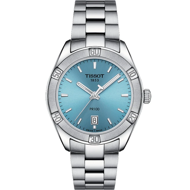 TISSOT 天梭 官方授權 PR100 冰川藍 女錶-36mm 聖誕節 禮物(T1019101135100)