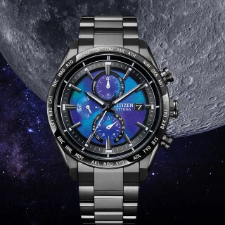 【CITIZEN 星辰】限量 HAKUTO-R 限定款 宇宙登月電波對時 計時腕錶 手錶 母親節 禮物(AT8285-68Z)