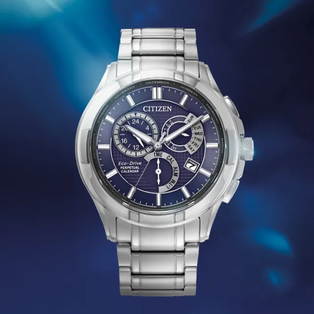 【CITIZEN 星辰】GENTS系列 光動能萬年曆手錶 石英錶-42mm(BL8160-58L)