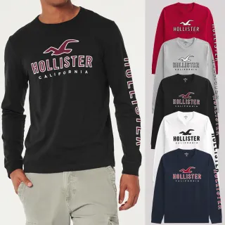 【HOLLISTER Co】HCO 海鷗 經典刺繡大海鷗文字圖案長袖T恤 上衣-多色組合(平輸品/雙11/)