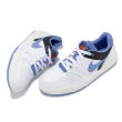 【NIKE 耐吉】休閒鞋 Full Force Low 男鞋 白 藍 皮革 耐磨 跳色 低筒 運動鞋(FB1362-100)