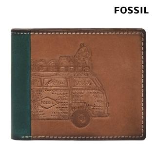 【FOSSIL 官方旗艦館】Journee 美式復古露營車壓印真皮皮夾-多色 SML1872210