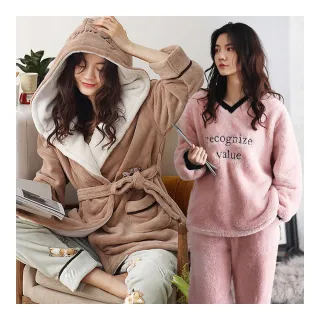 【NEW FORCE】極致保暖居家長袖睡衣-多款可選(法蘭絨睡衣/珊瑚絨睡衣/保暖睡衣/長袖睡衣/睡袍/睡褲)