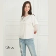 【Qiruo 奇若名品】專櫃白色假兩件上衣2009A-01網紗袖子(網紗袖子 休閒長袖白)