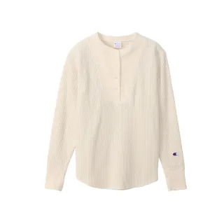 【Champion】官方直營-華夫格造型領上衣-女(白色)