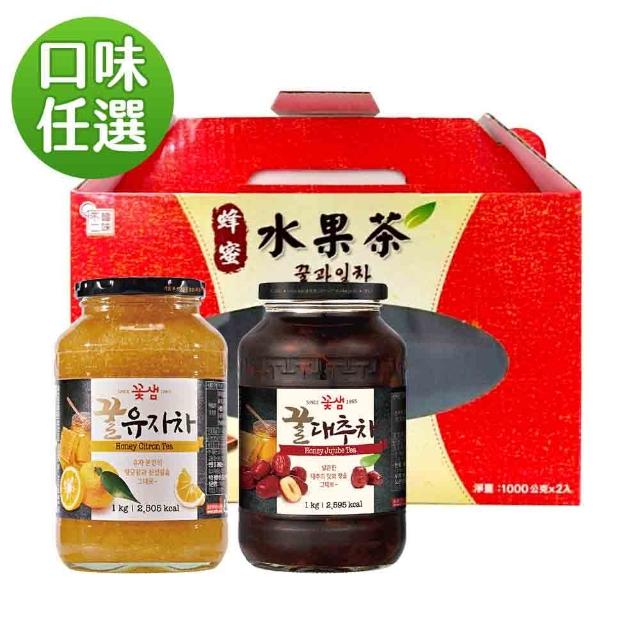 【韓味不二】花泉蜂蜜傳統茶禮盒1kgx2入 含運價(柚子茶/紅棗茶/薑母茶/蘋果/檸檬-送禮推薦/年節禮盒/春節)