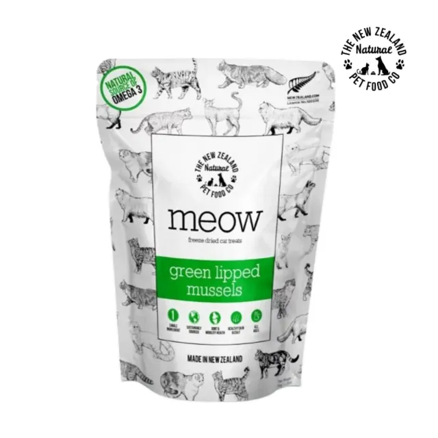 【NZ Natural 鮮開凍】meow貓咪冷凍乾燥零食-綠唇貽貝 50g/1.76oz*3包組(凍乾鮮食)