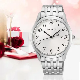 【SEIKO 精工】CS 時尚石英手錶-白x銀/39mm  新年禮物(6N42-00K0S  SUR299P1)