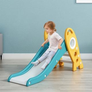 【The Little Ones】可愛火箭造型兒童折疊收納溜滑梯室內家用小型滑梯寶寶玩具