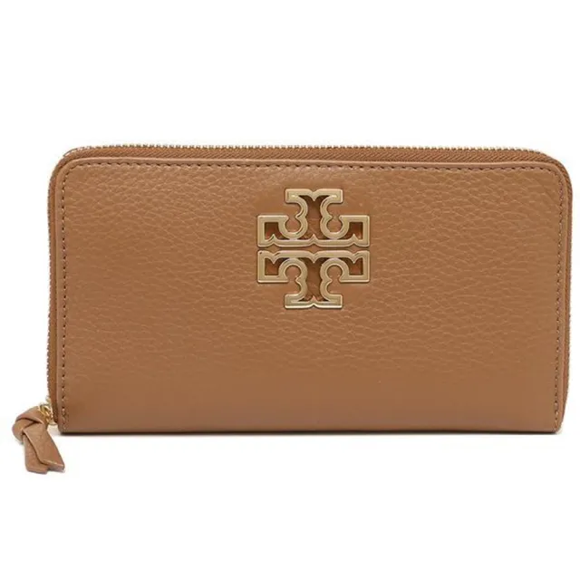 【TORY BURCH】雙T-LOGO皮革拉鍊長夾