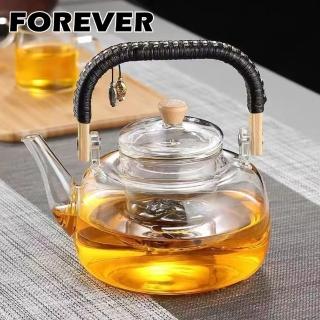 【FOREVER 鋒愛華】編織提手高硼矽玻璃泡茶壺