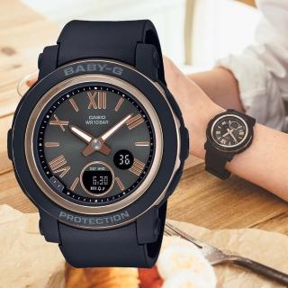 【CASIO 卡西歐】BABY-G 金屬質感羅馬雙顯腕錶 母親節 禮物 推薦(BGA-290-1A)