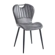 【E-home】Mason梅森工業風提把科技布休閒餐椅 3色(網美椅 會客椅 美甲 高背 休閒)