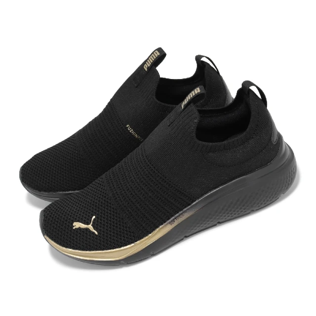 PUMAPUMA 慢跑鞋 Softride Pro Echo 女鞋 黑 金 支撐 針織 襪套式 運動鞋(378782-01)