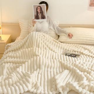 【TengYue】買一送一 雙面兔絨雲朵雙人被毯 9色任選(冬被 毛毯 空調毯 法蘭絨 棉被 珊瑚絨 牛奶絨)