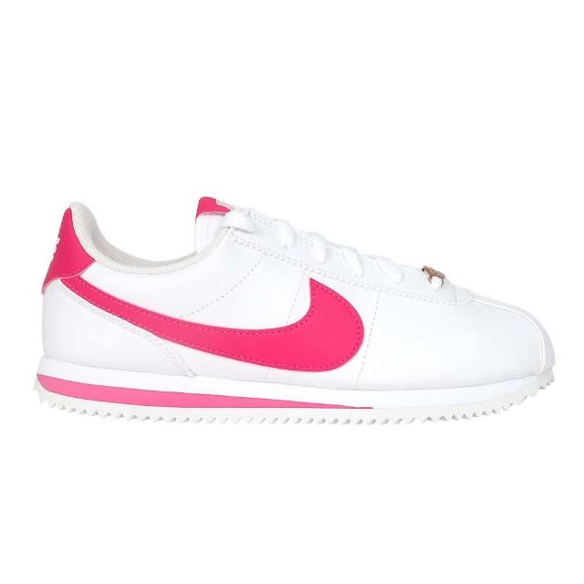 【NIKE 耐吉】23-25CM_CORTEZ BASIC SL-GS女大童運動休閒鞋-休閒 白桃紅(904764-109)