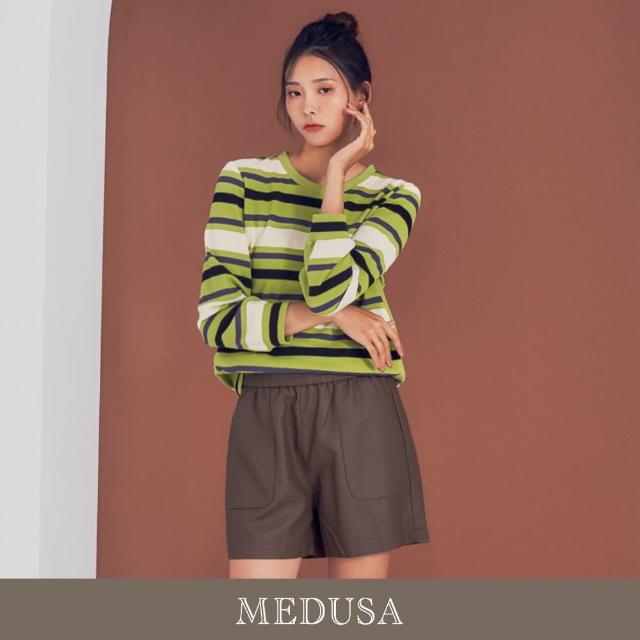 【MEDUSA 曼度莎】現貨-清新綠色織紋質感上衣（M-XL）｜女上衣 長袖 休閒上衣 冬新品(201-25301)