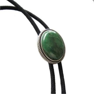 【米蘭精品】現貨+預購 Bolo tie波洛領帶(鍍銀鑲嵌天然綠玉美式領帶男配件74gx56)