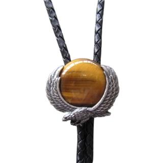【米蘭精品】現貨+預購 Bolo tie波洛領帶(鍍銀鑲嵌天然虎睛石美式領帶男配件74gx65)