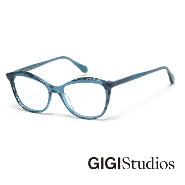 【GIGI Studios】現代風格貓眼光學眼鏡(藍 - ALESSANDRA-6723/3)