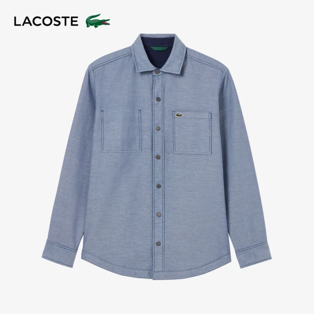 LACOSTE 男裝-雙面穿純棉工作襯衫(藍色)