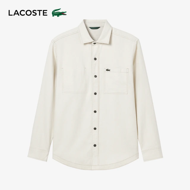 LACOSTE 男裝-雙面穿純棉工作襯衫(白色)