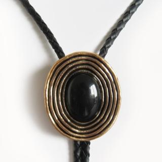 【米蘭精品】現貨+預購 Bolo tie波洛領帶(黑曜石鑲嵌鍍金美式領帶男配件74gx48)