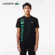 【LACOSTE】男裝-Tennis印花合身短袖T恤(黑色)