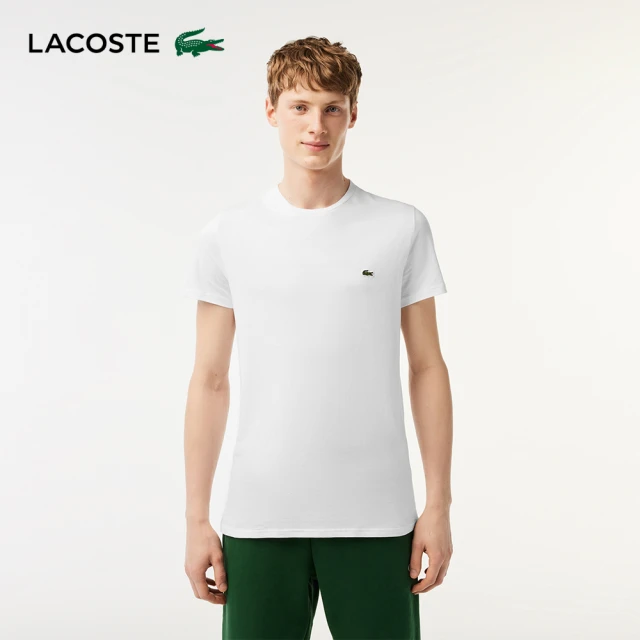 LACOSTE 男裝-棉質網眼徽章短袖Polo衫(白色)評價