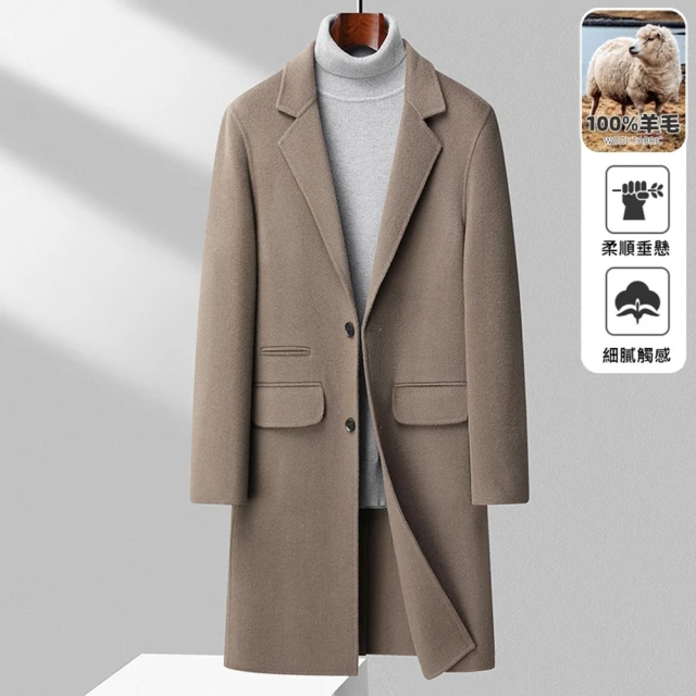 米蘭精品 羊毛大衣毛呢外套(立領休閒夾克雙面呢男外套2色74