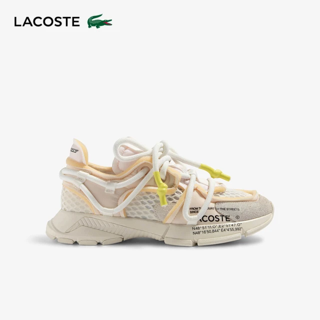 LACOSTE 男鞋-L003跑道紡織運動鞋(白色)