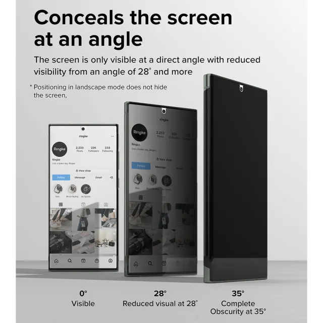 【Ringke】三星 Galaxy S23 Ultra Privacy Dual Easy 防窺易安裝滿版螢幕保護貼(Rearth 保貼 附安裝工具)
